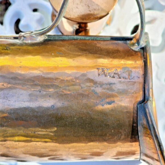 Antique Vintage Handcrafted Copper Pitcher W.A.L Stamp 4.5”x3” & 2.5"x1.75" - Picture 3 of 13